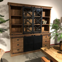 Longues bibliothèques modernes en bois massif et métal pour la maison, le bureau, la cuisine, la salle à manger, le salon, l'école, écologiques et légères