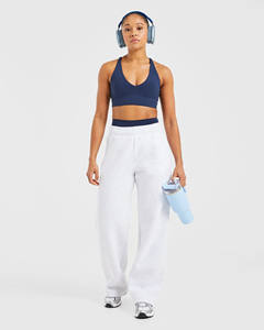 Logo personnalisé de haute qualité surdimensionné couleur grise femmes survêtement sweats à capuche et pantalons de survêtement survêtement 2 pièces pantalons d'entraînement de gymnastique - Product Image 4