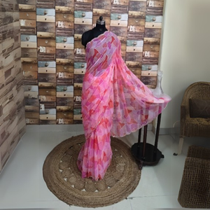 Ropa elegante de Sari de seda indio tradicional intrincado bordado con diseños intrincados - Product Image 1