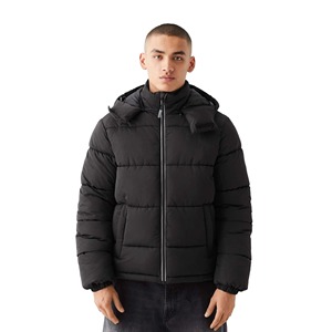 Veste matelassée à capuche de haute qualité sur mesure pour hommes, super douce avec col montant et poches latérales, vestes à bulles en gros - Product Image 1