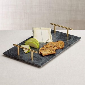 Plateau de service en pierre blanche de haute qualité pour la décoration de la maison et la décoration de centre de table de mariage, plateau de service alimentaire décoratif. - Product Image 3