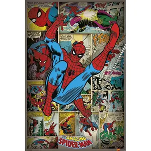 Affiche de bande dessinée rétro Marvel Spider-Man pour décoration murale - Product Image 1