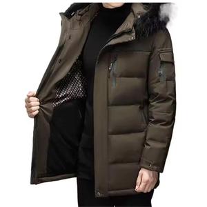 เสื้อแจ็คเก็ตพัฟเฟอร์ระบายอากาศสำหรับฤดูหนาวแบบยาว พร้อมฮู้ดที่ถอดออกได้และโลโก้ด้านหน้า - Product Image 4