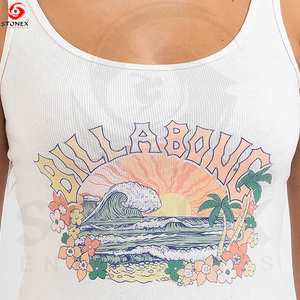 Tight Girls Ribbed Croptop Tank Top sin mangas Casual Cool Custom Print Logo Tank Top para mujer - Product Image 4