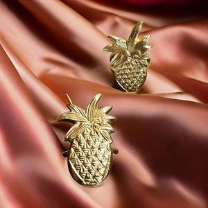 Servilletero dorado de piña del Valle, latón para cenas, fiestas, Diwali, Navidad, Año Nuevo, boda, colección de naturaleza, cada ocasión - Product Image 2