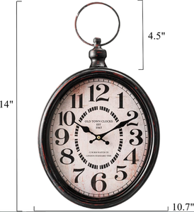 AK นาฬิกาแขวนโลหะสีดำโบราณนาฬิกาแขวนผนังสไตล์ยุโรปสำหรับตกแต่งบ้านและห้องนั่งเล่น - Product Image 2