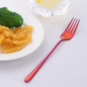 Wholesale Metal Long Handle Stainless Steel Colorful Hotel Party Kitchen <b>Dessert</b> Dinner <b>Fork</b> - Product Image 5