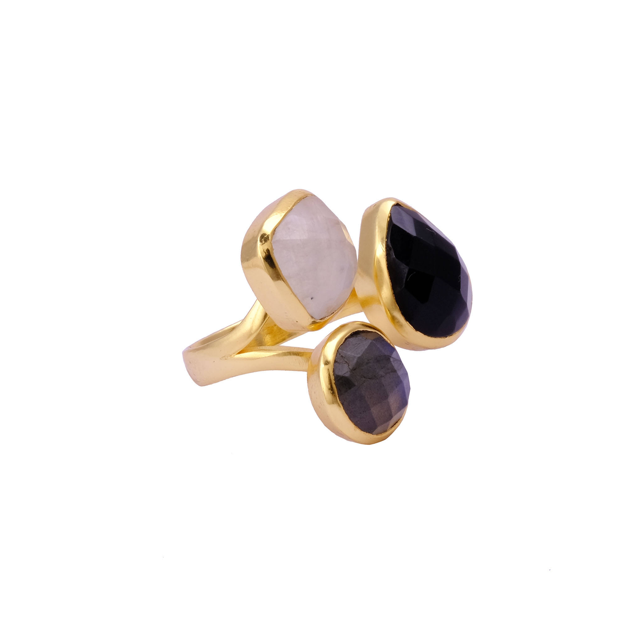 มูนสโตนลาบราดอไลท์และโอนิกซ์สีดำ