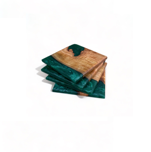 Décor de dessous de verre en résine époxy et en bois sur mesure Sous-verres en bois en résine époxy de haute qualité Accepter Sous-verre avec logo personnalisé - Product Image 5