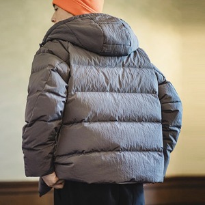 Abrigo cálido grueso de invierno para hombre, nueva chaqueta gris con capucha de pato blanco informal, decoración de bolsillo de longitud larga, chaqueta acolchada versátil - Product Image 5