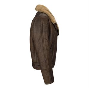 B3 Bomber Shearling Vintage Style veste chaude en fausse fourrure pour femmes-marron foncé en peau de mouton - Product Image 2