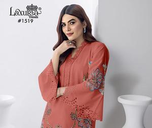 Elegant Designer Tunic with Embroidery &amp; Handwork Detailing Embroidered Bell Sleeves Paired with <strong>Straight</strong> <strong>Pants</strong> for Woman - Product Image 3