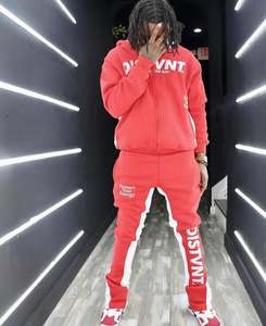 ชุดวอร์มไซส์พิเศษสำหรับผู้ชายจากนักออกแบบเสื้อผ้าแนวสตรีท450GSM มีฮู้ดผ้าเฟรนช์เทอร์รี่100% ผ้าฝ้ายมีซิปรูดซิปรูดซิปหน้าพิมพ์ลายพัฟ - Product Image 5