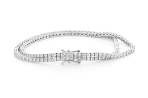 4.75CTW Bracelet de mariage ajustable en moissanite or jaune 18 carats Bijoux pour femmes Bracelet de tennis à deux rangs en diamant - Product Image 3