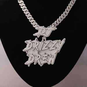 Personalizado de alta calidad Drizz Drew Iced Out Moissanite diamante colgante collar elegante Hip Hop joyería para fiestas bodas regalos - Product Image 3