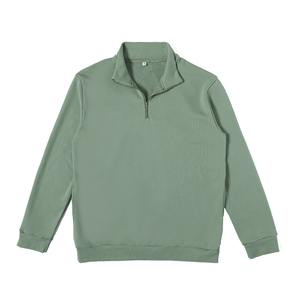 Classic <b>men</b> <b>1</b>/<b>4</b> <b>zip</b> sweatshirt 450 GSM cotton <b>fleece</b> smooth finish warm winter pullover OEM ODM embroidery logo half <b>zip</b> top - Product Image 3