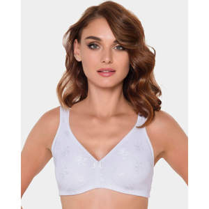 Lady Girl Floral Printed <b>Wire</b>-Free Full Cup Bra Lace Pocket Prosthesis Breathable Comfort-Fit <b>Thin</b> Hook Closure Tube Top Style - Product Image 4