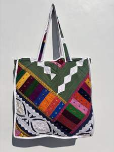 Bolso de compras acolchado de algodón para mujer, diseño de retales de patrón personalizado para uso diario, viaje y Regalo perfecto - Product Image 5