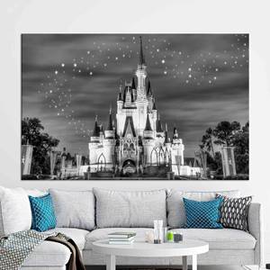 Lienzo Decorativo Infantil con Diseño de la Noche Estrellada del Castillo de Cenicienta, Lienzo Impreso - Product Image 1