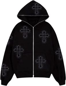 Venta caliente de diseño de alta calidad de impresión de pantalla personalizada de la raya Sun Fade Washed Rhinestones sudaderas con capucha - Product Image 5