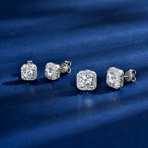 Wholesale Elegant Design Princess Cut Diamond <b>Stud</b> <b>Earrings</b> with Solid Gold Fashion Jewelry <b>for</b> <b>Women</b> Party Wear or Gifting Use - Product Image 1