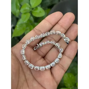 Bracelet en argent 925 avec pierre de lune arc-en-ciel, plaqué or, perles, or rose et diamants, style religieux tendance, cadeau idéal - Product Image 4