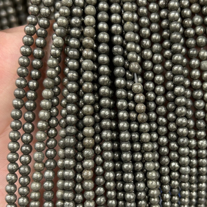 Perles de pierre, perles de pyrite, collier de pierres, bijoux en pierre, pierres précieuses lisses, collier de guérison, cristal naturel, grossiste - Product Image 4