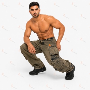 Pantalon cargo en jean personnalisé pour homme – Vente en gros – Jean utilitaire multi-poches de qualité supérieure – Coupe slim décontractée – Tenue de travail décontractée – Denim streetwear - Product Image 5