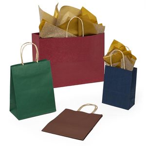 Classic Brown Kraft Paper Shopping Bags Tinted Color for Shopping Exhibitions Candles - Product Image 1