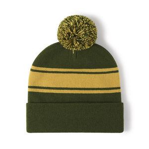 หมวกบีนนี่แบบถักหมวกบีนนี่ปอมปอมหมวกถักแบบลำลองสำหรับฤดูหนาวโลโก้ออกแบบได้ตามต้องการ - Product Image 5