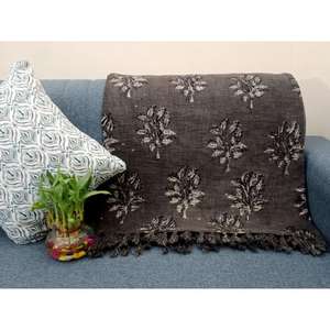 Modern <b>Luxury</b> Bohemian Indian Cotton <b>Throw</b> Eco-Friendly Rectangular <b>Sofa</b> Couch Bedding with Tassels <b>for</b> Travel Blanket - Product Image 1