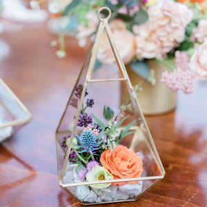 Top Selling New Arrival Brass Frame Clear <b>Glass</b> Hanging <b>Terrarium</b> <b>Glass</b> Vase Tabletop Decoration Custom Size Garden Decorative - Product Image 5