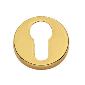 Bocchetta in Ottone per Porte Finitura Oro Lucido con Copriviti 45mm - Product Image 1