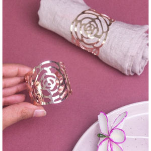 Fabrica y Exportadores de servilleteros decorativos Blossom Rose Gold Servilleteros para decoración navideña Tissue Tie - Product Image 2