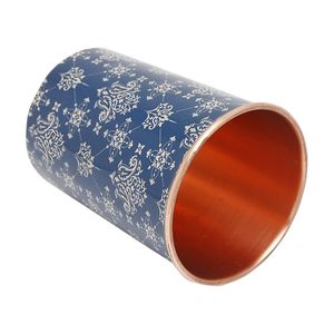 Vaso de Cobre Puro Impreso Ecológico de Alta Calidad Hecho a Mano con Patrones Tradicionales de Gran Capacidad para Decoración del Hogar y Restaurantes - Product Image 6