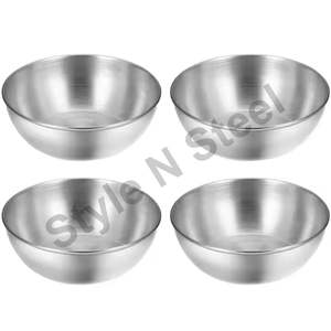 Premium Stainless Steel Miami Bowl Set 3-Piece with Stylish Classic Design Outside Beading Polished Metal - Product Image 1