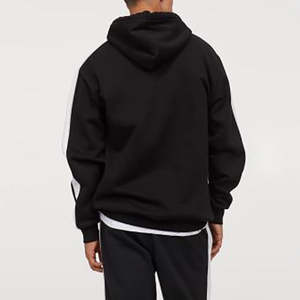 Sweat à capuche Streetwear personnalisé unisexe 2023/24 polyester/coton noir et blanc pour l'hiver - Product Image 2