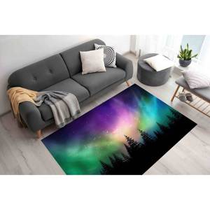 Tapis imprimé paysage Aurore Boréale : Décoration vibrante pour extérieur et chambre d'enfant, avec tapis à poils doux - Product Image 4