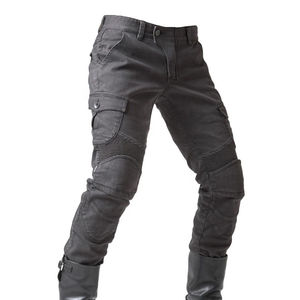 Jean de protection pour moto gris foncé pour homme, genoux renforcés, boucles réglables, respirant, séchage rapide, pantalon de conduite toutes saisons - Product Image 1
