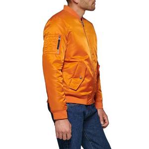 Color naranja OEM Logotipo personalizado Diseño de manga larga Ropa de hombre Chaquetas Estilo casual Chaqueta de béisbol universitaria para hombres Precio barato - Product Image 4