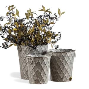 Pot de fleurs en métal galvanisé à motif gaufré simple pour la décoration de jardin rustique de style ferme - Product Image 5