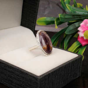 Venta al por mayor Cacoxenita Natural Super Seven Gemstone 92,5 Anillo Fino de Plata Esterlina - Product Image 4