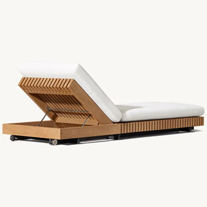 Nordic <b>High</b>-end Custom Garden Teak Sun Lounges <b>Chair</b> Weather Resistant Beach <b>Chair</b> Waterproof Sunbed Outdoor Teak Beach Chaise - Product Image 5