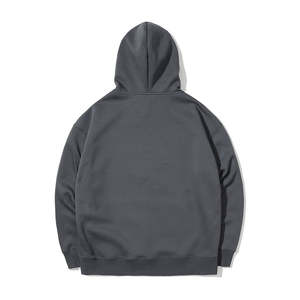 Sudaderas con capucha de lana de mezcla de algodón de punto de peso medio para hombre de gran tamaño, sudaderas de invierno con estampado de bolsillo frontal, tallas para primavera - Product Image 2