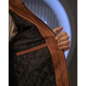 Ionic Brown Leather Motorcycle & Auto <b>Racing</b> <b>Jacket</b> (Sf001) - Product Image 4