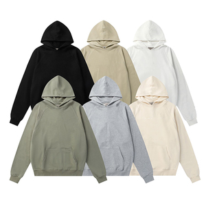 Pull-over à capuche uni beige pour hommes, logo personnalisé, sweat-shirt à capuche, polaire, streetwear décontracté, impression en gros en vrac - Product Image 2