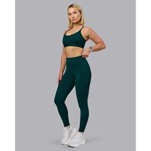 Elite High-Rise Seamless Full Length <b>Leggings</b> with <b>Pockets</b>-Dark Moss - Product Image 5