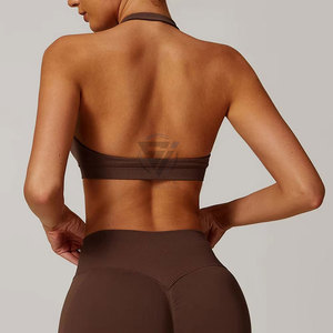 Soutiens-gorge de sport en dentelle à bretelles croisées, sexy, à maintien élevé, respirants, doux, vierges, pour femmes, avec logo personnalisé, vente en gros - Product Image 4