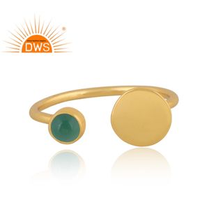 Anillo de Plata de Ley 18k con gema de ónix natural, anillo ajustable, joyería fina - Product Image 2