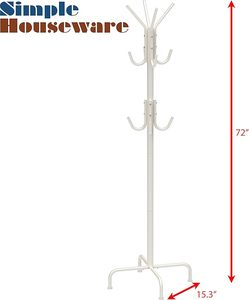 Stamding Coat and Hat Hanger Organizer Rack Hooks White for Coat Scarf Bag Towel <b>Key</b> <b>Cap</b> Hat - Product Image 6